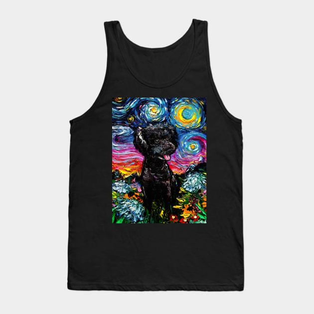 Black Poodle Night 3 Tank Top by sagittariusgallery